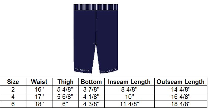 Repton 3Qtr Length Leggings Size Chart