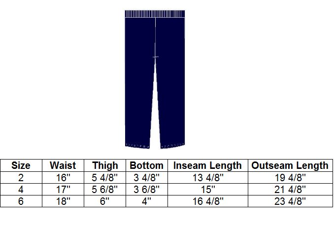 Repton Full Length Leggings Size Chart